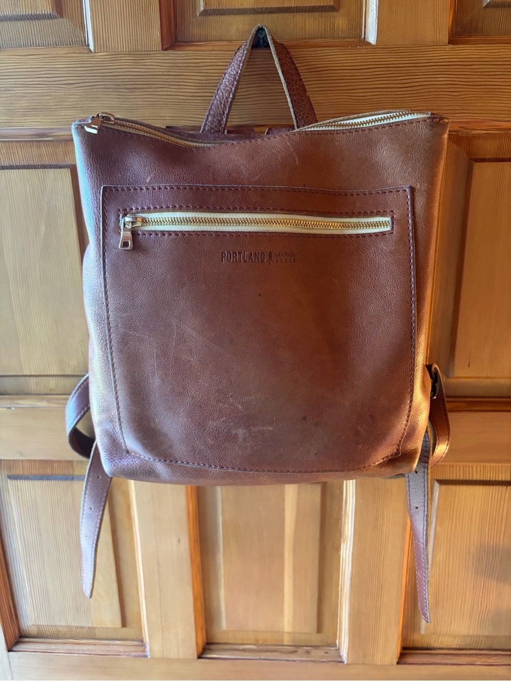 Portland Leather Company Brown Leather Backpack
